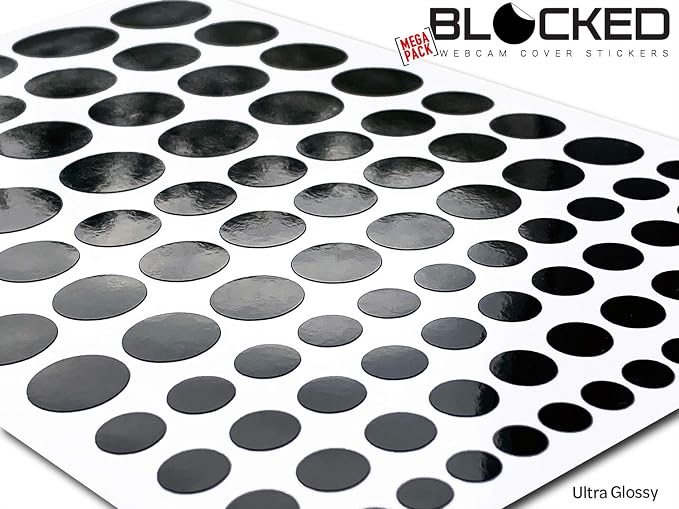 BLOCKED Original Vinyl Webcam Cover Stickers | 456 Restickable & Stackable Privacy Covers | for All Camera-endable Devices | Multi Finishes, Colors, & Sizes | 6-Pack Variety - Image 3