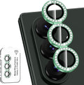 for Samsung Galaxy Z Fold 8 Ultra Camera Lens Protector, Individual Metal Ring Tempered Glass Lens Cover, [Strong Adsorption] Scratch Resistant Ultra-Thin HD Clear Lens Cover, 1 Set-Green Diamond by Btscase