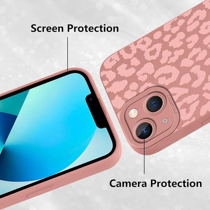 Cute Pink Cheetah Print Phone Case for iPhone 13 Mini 5.4" | Aesthetic Leopard Pattern Design Cover Full Camera Lens Protective Shockproof Soft Slim TPU Funda for Women Girls - Image 5