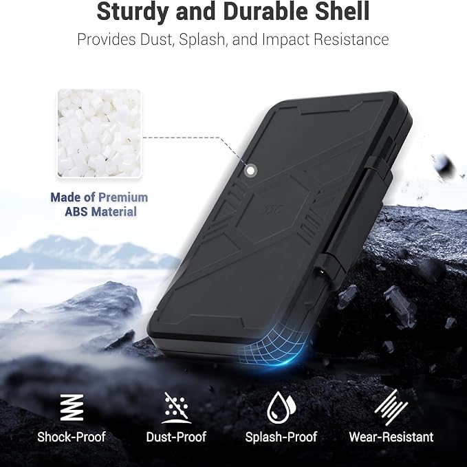 Large Capacity Memory Card Case for 20 SD & 40 TF Cards,Compact & Portable | SD SDHC SDXC TF Micro SD Card Holder Organizer Storage Box Container, Anti-Shock Anti-Dust,Ergonomic Locking Systerm - Image 5