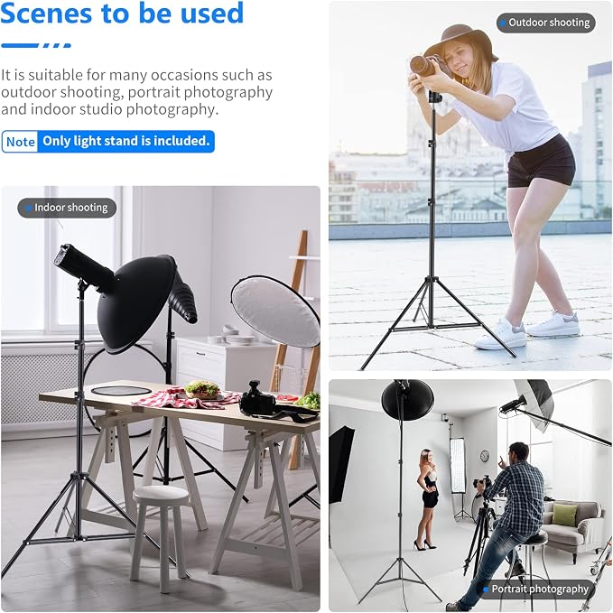 Neewer 75"/6 Feet/190CM Photography Light Stands for Relfectors, Softboxes, Lights, Umbrellas, Backgrounds - Image 4