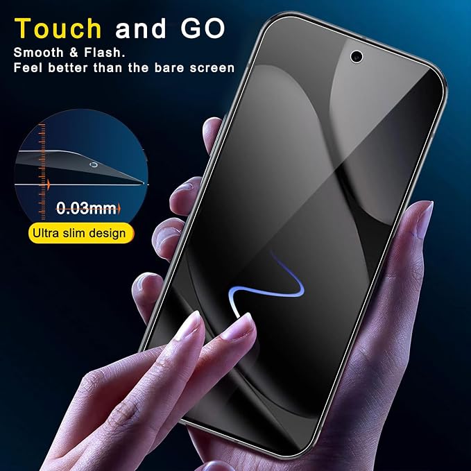 Ferilinso 3 Pack Privacy Screen Protector for Google Pixel 10 Pro XL | 9H+ Tempered Glass, Military-Grade Shatterproof, HD, Case Friendly, Easy Installation Bubble Free - Image 6