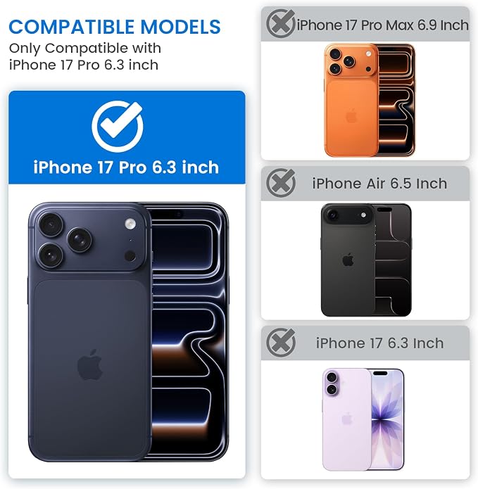 VEGO for iPhone 17 Pro Case with Privacy Screen Protector Black | Slide Camera Cover & Ring Kickstand Military Grade Heavy Duty Protection Cover for iPhone 17 Pro 5G 6.3 Inch - Black - Image 2