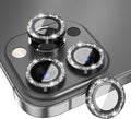 Choiche for iPhone 13 Pro/iPhone 13 Pro Max Camera Lens Protector | Ultra HD, Bling 9H Tempered Glass Camera Cover Screen Protector Metal Ring Decoration Accessories (Glitter-Graphite) by Choiche