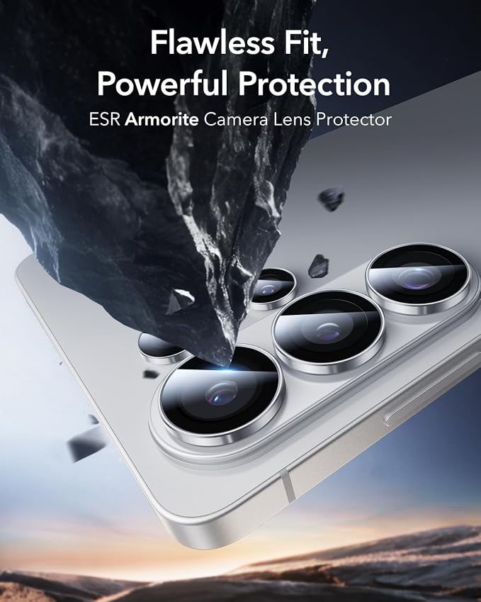 ESR for Samsung Galaxy S24 Ultra Camera Lens Protector, Individual Lens Protectors, Scratch-Resistant Ultra-Thin Tempered Glass with Aluminum Edging, Galaxy S24 Ultra Case Friendly, 1 Set, Silver | Individual Camera Cover, 9H Tempered Glass, Original C... - Image 2