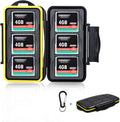6 Slots CF Card Holder, CF Card Case, Professional Water-Resistant Anti-Shock CF Card Protector Storage for Canon 400D 350D 50D 40D 30D 7D Mark II 7D 5DS R 5D Mark IV III II 1D Mark II Nikon D810 D800 by JJC