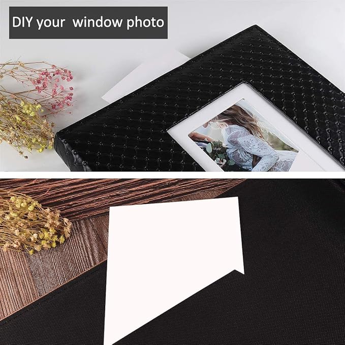 RECUTMS Photo Albums 4x6 Pictures, 600 Pockets Large Capacity Picture Album | Acid-Free Black Pages, Leather Cover, Dual Horizontal/Vertical Pockets, Custom Photo Cover, Perfect for Wedding, Family&Trave - Image 5