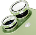 Suoman for iPhone 17 Camera Lens Protector, Glitter Diamond Individual Metal Tempered Glass Camera Lens Cover [Strong-Adhesion][Does not Affect Night Shots] -Green by Suoman