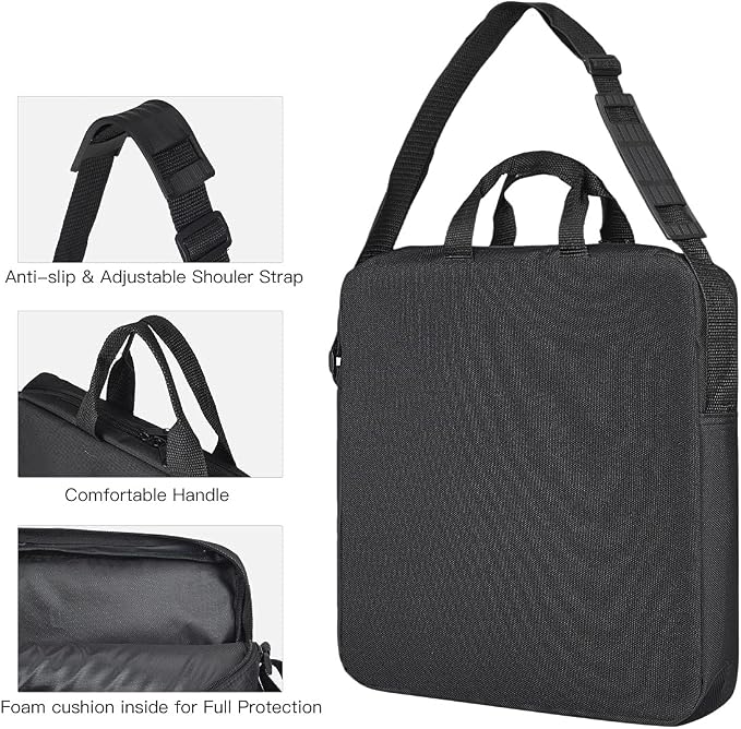 14" Ring Light Carrying Bag with Durable Nylon,Portable Camera Carrying Case for 14 inch Selfie Ring Light,14 inch Desk LED Protector-Black - Image 8