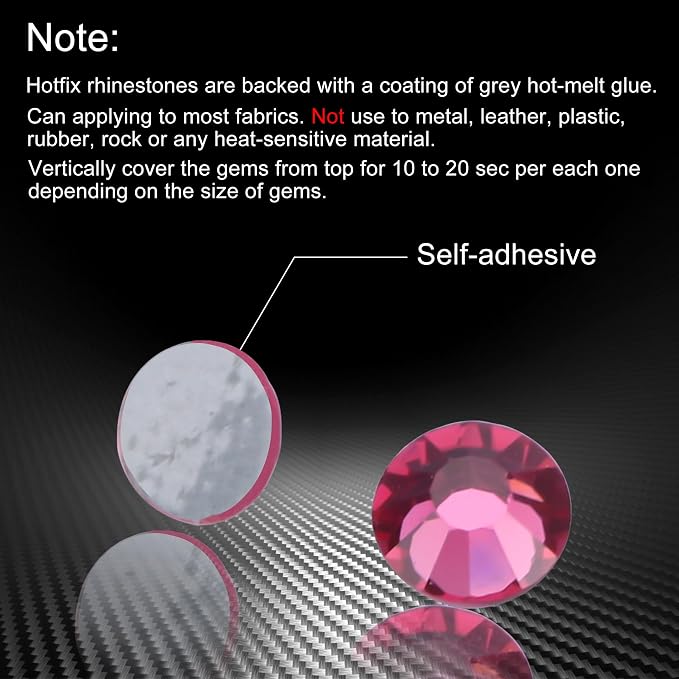 Jollin Hotfix Rhinestones Flatback Crystal Gems 6.4mm SS30, Rose | 288pcs Hot Fix Crystals Glass Rhinestones for Bedazzling, Crafting, Clothes, Shoes & Accessories DIY Decoration - Image 5