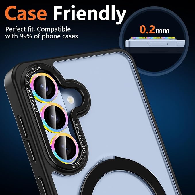 for Samsung Galaxy S26 Camera Lens Protector, Individual Metal Ring Tempered Glass Lens Cover, [Strong Adsorption] Scratch Resistant Ultra-Thin HD Clear Lens Cover, 1 Set-Colorful - Image 6