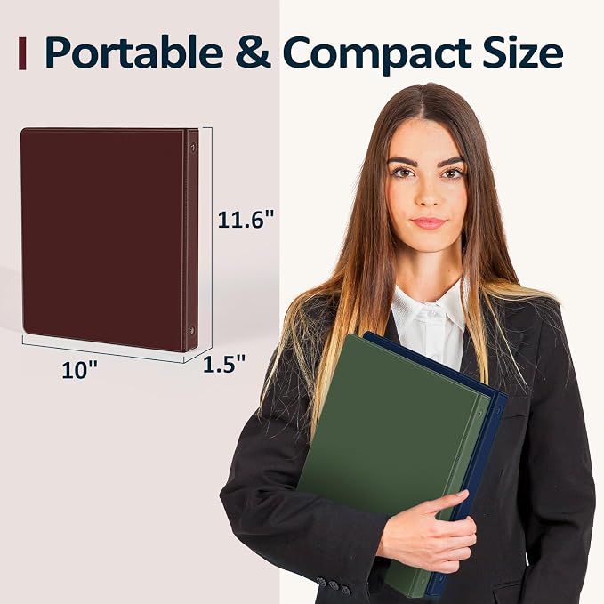 BinderX 3 Ring Binder 1.5 Inch, Clear View Binder, Burgundy Red, Letter | Extra Durable, PVC-Free, Customizable, Interior Pockets, 325-Sheet Capacity, Eco-Friendly, Reinforced Hinge, School, Office - Image 6