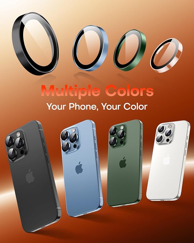 TOCOL Camera Lens Protector for iPhone 13 Pro Max/iPhone 13 Pro Tempered Glass HD Individual Scratch Resistant Camera Cover Accessories Case Friendly 2 Pack（Clear） - Image 8