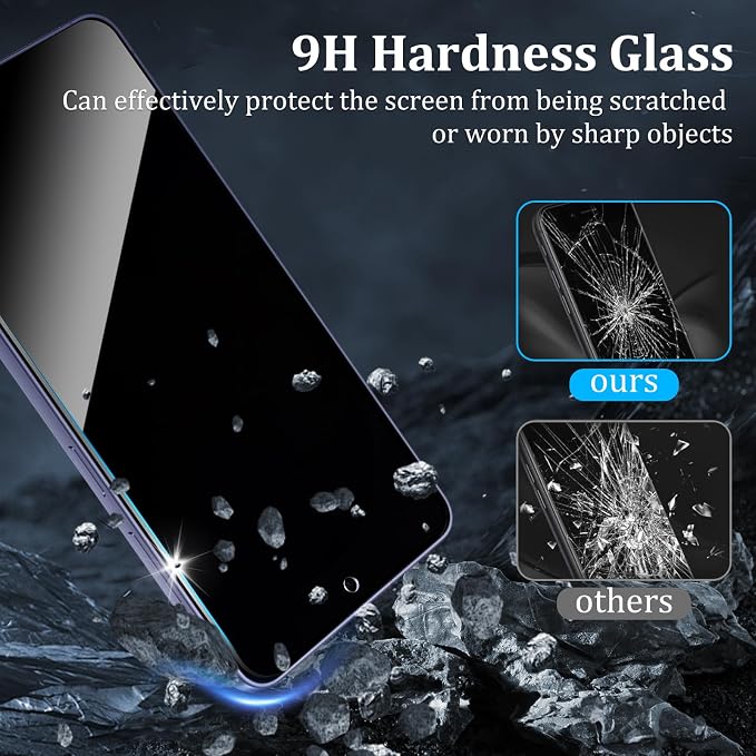 2+2 Pack Privacy Screen Protector for Samsung Galaxy S26, | With Camera Lens Protectors, 9H Tempered Glass, Anti-Spy, Case Friendly - Image 4