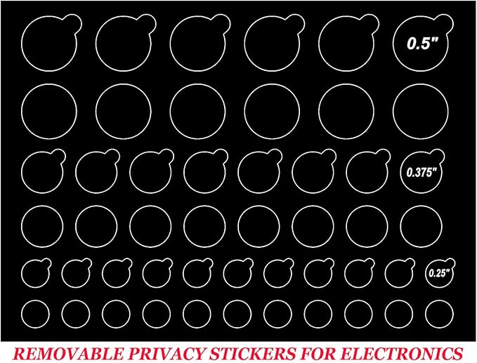 TINGYI Webcam/Camera Covers Privacy Stickers for Lens Privacy Protection- 3 Sizes 2 Styles - 100 Black Ultra Glossy Privacy Stickers -Removable and Reusable Laptop's Webcam Sticker - Image 4