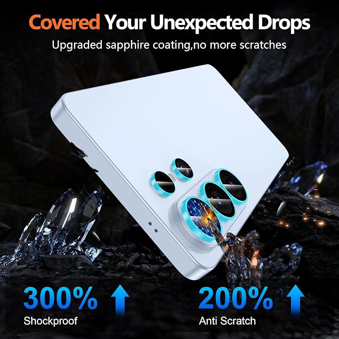 for Samsung Galaxy S26 Ultra Camera Lens Protector, Individual Metal Ring Tempered Glass Lens Cover, [Strong Adsorption] Scratch Resistant Ultra-Thin HD Clear Lens Cover, 1 Set-Blue Shine - Image 7