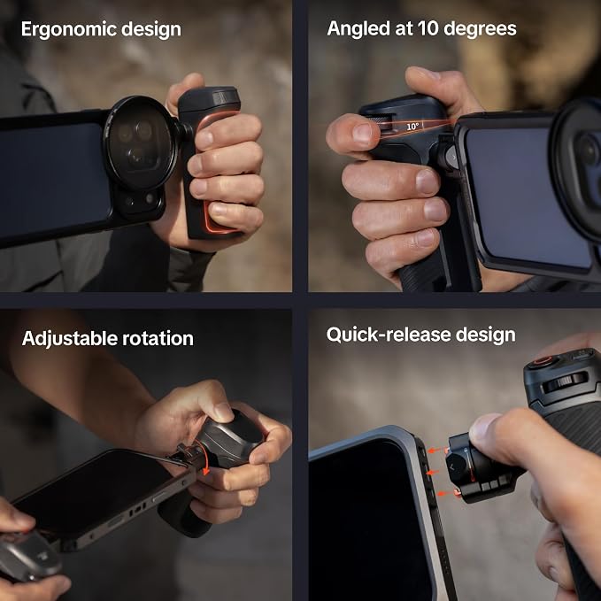 PGYTECH ProShot Phone Video Cage for iPhone 17 Pro Max, Dual Handheld Kit | Phone Rig with Wireless Bluetooth &Quick Release Handle Grip, Aluminum Phone Cage with 67mm Filter Ring for Live Streaming - Image 5
