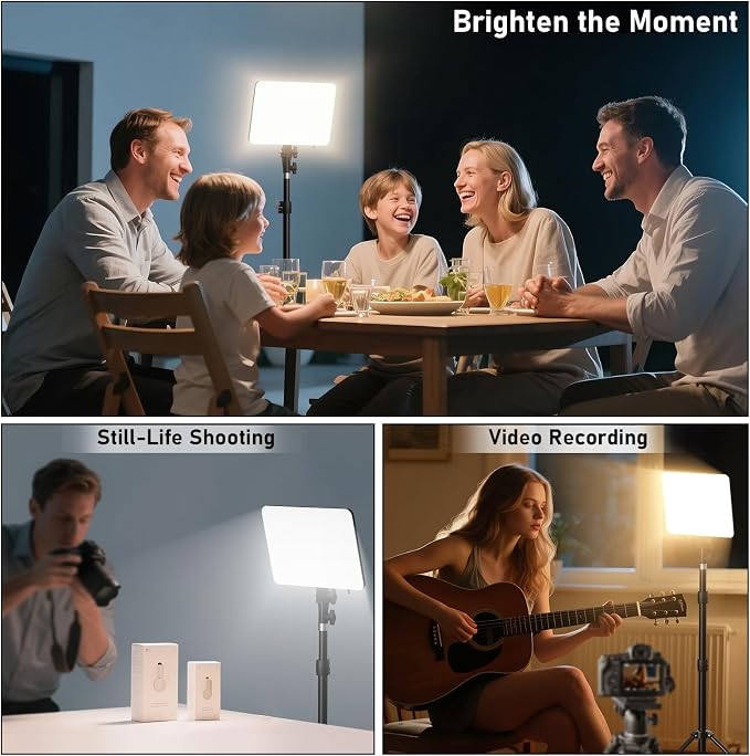 30W Upgraded Photography Lighting Kit, Anautin 2-Pack LED Video Lighting for Video Recording, 3700Lux Studio Lights with Tripod Stand for Photography, Streaming, Gaming, Podcast, Filming, Vlogging - Image 8