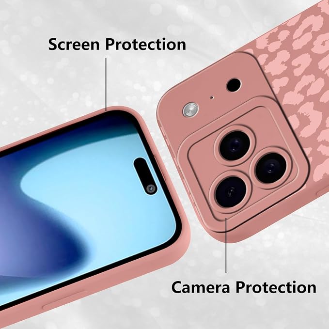Cute Pink Cheetah Print Phone Case for iPhone 17 Pro Max 6.9" | Aesthetic Leopard Pattern Design Cover Full Camera Lens Protective Shockproof Soft Slim TPU Funda for Women Girls - Image 5