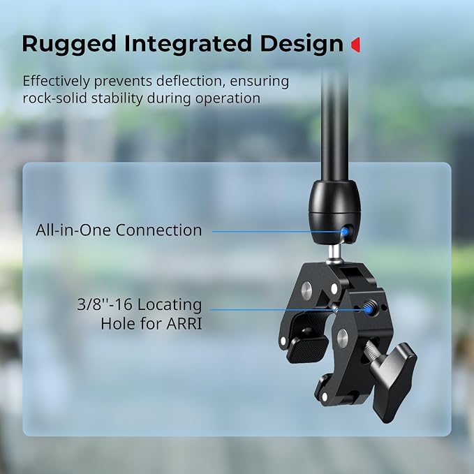 SMALLRIG Desktop Magic Arm Support with Crab-Shaped Clamp Kit, Aluminum Alloy, 24.3x4.5x1.1 in, 0.6lb Payload, for Smartphones, Webcams, Action Cameras, 5624 - Image 6