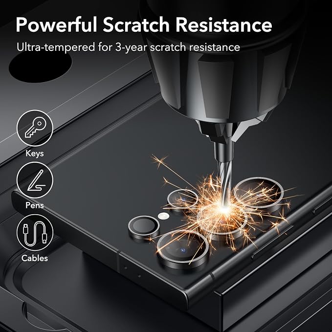 ESR for Samsung Galaxy S24 Ultra Camera Lens Protector, 1 Pack, Black | Individual Camera Cover, 9H Tempered Glass, Original Camera Clarity, Scratch-Resistant, Case Friendly - Image 4