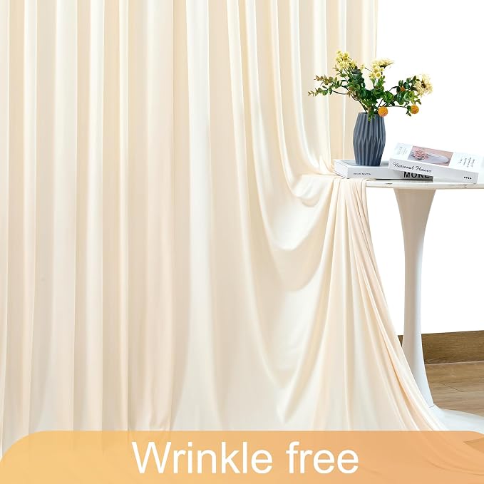 4 Panels Champagne Backdrop Curtain for Parties Wedding Baby Shower Wrinkle Free Photo Curtains Backdrop Drapes Fabric Decoration for Bridal Shower 20ft(W) x 10ft(H) - Image 6