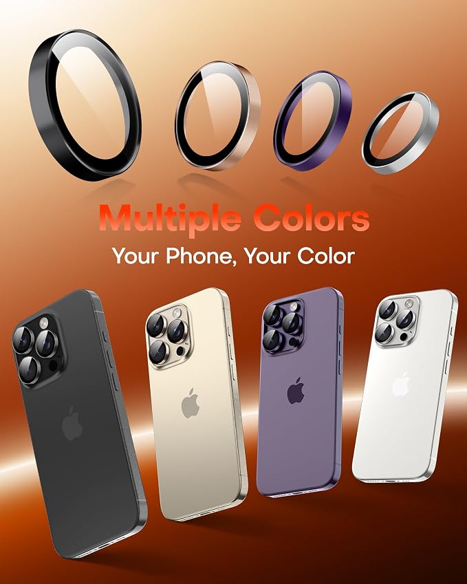 TOCOL for iPhone 14 Pro Max Camera Lens Protector/iPhone 14 Pro Camera Lens Protector Tempered Glass HD Individual Scratch Resistant Cover Accessories Case Friendly 2 Pack（Silvery） - Image 8