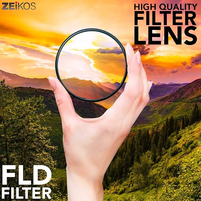 67MM Zeikos Photo Professional Photography Filter Kit (UV, CPL Polarizer, FLD) for Camera Lens with 67MM Filter Thread + Filter Pouch with Miracle Fiber Cloth (ZE-FLK67) - Image 3