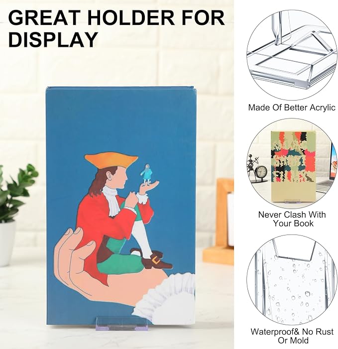 24 Pack Acrylic Book Stand for Display Adjustable, 4.2in H | Clear Display Holder Easel Collector Stand for Home Office, Back to School Comic Album CD Magazine Postcard Artworks - Image 4