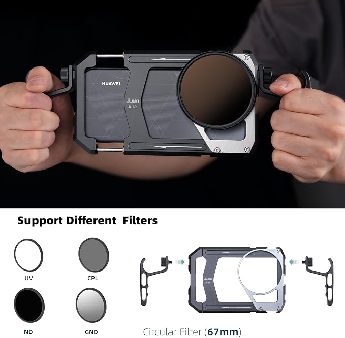 FocusFoto Universal Phone Cage with 67mm Variable Fader ND Filter, Smartphone Video Rig Kit with Dual Handles, Handheld Filmmaking Vlogging Case Stabilizer for Videomaker - Image 5