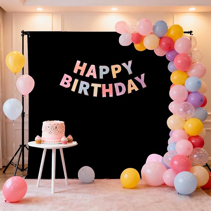 Black Photography Backdrop for Photoshoot, Fabric 8x10ft | Polyester Studio Photo Backgrounds, Non Reflective, Easy to Hang, for Portrait Shoot, Product, Party Decor, Video Creation - Image 3