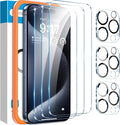 Fotbor [3+3 Pack for iPhone 15 Pro Max Screen Protector with Camera Lens Protector, Tempered Glass Shatterproof Easy Installation Frame, HD Clear Full Coverage iPhone 15 Pro Max Accessories 6.7 Inch by Fotbor