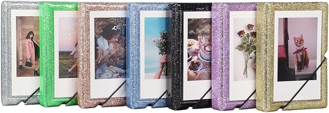 2x3 Instax Mini Photo Album, 28 Pockets. Glitter Gold, 2PK | Portable Wallet Size Album Stores 2x3 inch Instant Photos. Fits Polaroid, Instax Mini, Kodak Mini Prints and Zink. - Image 4