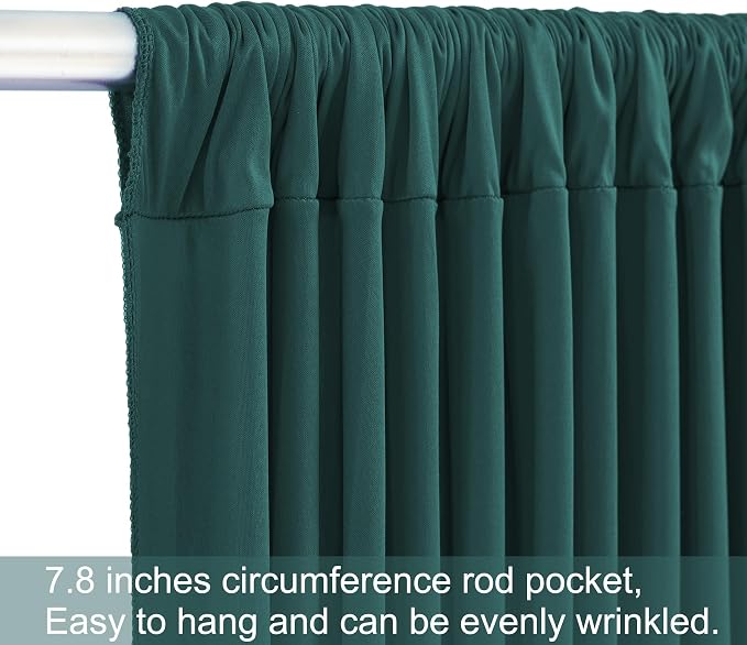 6 Panels Hunter Green Backdrop Curtains for Wedding Party Wrinkle Free Backdrops Curtain Drapes Fabric Decorations Photo Back Drop Cloth for Baby Shower Photography Stage Reception 30ft(W) x 12ft(H) - Image 6