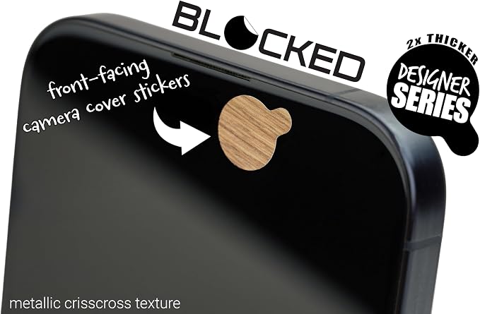 Rigid Series - 2X Thicker | The Original Vinyl Webcam Cover Stickers | Restickable & Stackable Privacy Covers | for All Camera-endable Devices | 3-Sizes | 57 Tabbed Wood Grain Textured - Image 2