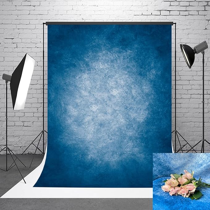 6x9ft Dark Blue Gradient Portrait Photo Backdrops Bright Center Abstract Photography Backdrop for Studio Photo Booth Prop Banner Decor Background - Image 2