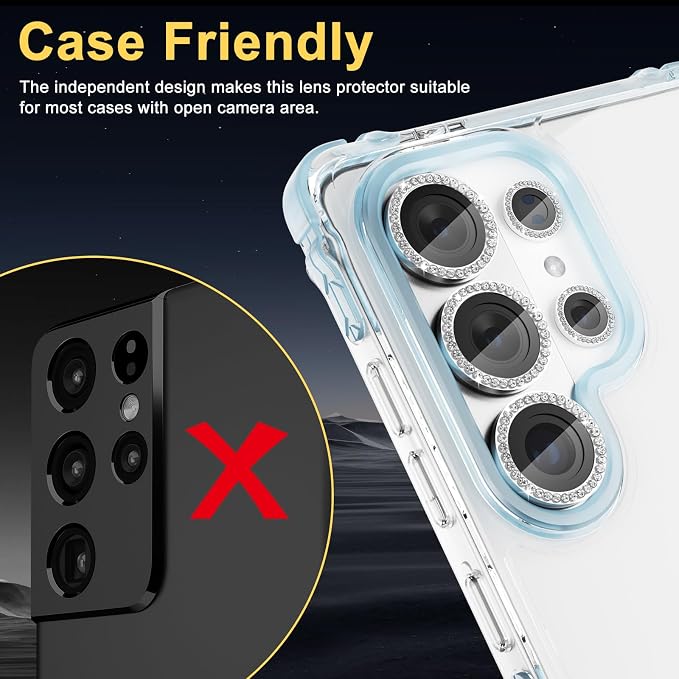 Camera Lens Protector for Samsung Galaxy S26 Ultra, Diamond Silver | Tempered Glass, Auto-align Tray, Easy Installation, Case Friendly, Anti-Scratch, HD Clear, Ultra Slim - Image 5