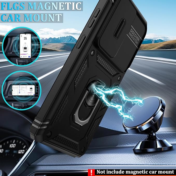 Gritup for Samsung Galaxy S26 Ultra Case: 2*Screen Protector | Slide Camera Cover | Build in 360° Rotating Ring Kickstand | Military Grade Protective Cover for Samsung S 26 Ultra, Black - Image 7
