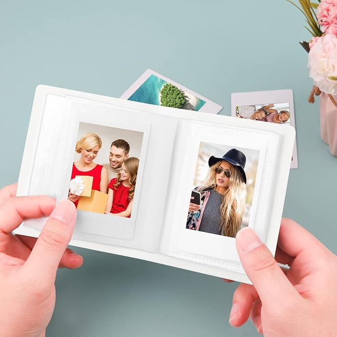 Ruibytree 52 Pockets Small 2x3 Photo Album for Instax Mini, White, 1 Pack | Pocket-Size, PU Leather Cover, Snap Closure, Acid-Free Pages, Fits Polaroid 2x3 Photos, Kodak Mini Prints & ZINK Photos - Image 6