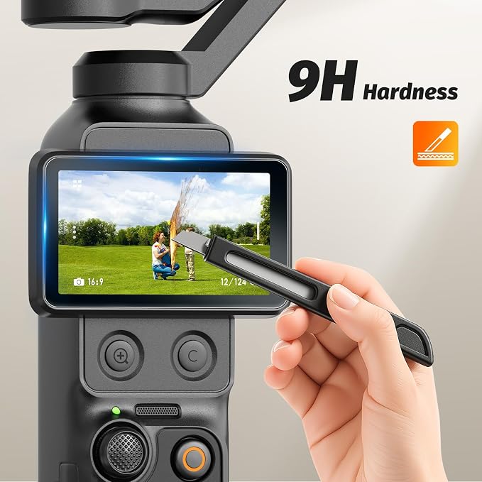 AMAZEAR Screen Protector Combo for DJI Osmo Pocket 4 Pro & Osmo Mobile 8P Viewfinder (4 Pack) – 2x Tempered Glass for Pocket 4P + 2x for OM 8P, 9H Hardness, Ultra HD, Touch Sensitive, Bubble-Free - Image 5