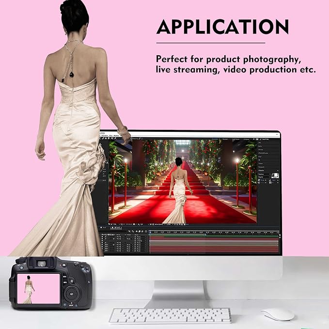 Pink Photography Backdrop for Photoshoot, Fabric 8x10ft | Versatile Studio Photo Backgrounds, Non Reflective, Easy to Use, for Portraits, Product, Party, Video Creation - Image 2