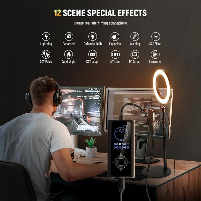 NEEWER 18W 8" Desk Ring Light with Stand, Circle Selfie Light for iPhone Streaming Makeup Video Recording, Video Conference Lighting Kit with Phone Holder for Laptop Computer Zoom Call Podcast, RH8B - Image 4