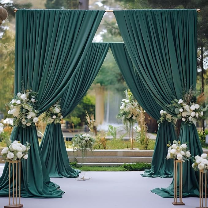 10ft x 10ft Wrinkle Free Hunter Green Backdrop Curtains for Parties, Polyester Photo Backdrop Drapes for Wedding Birthday Party Photography Background Photoshoot - Image 6