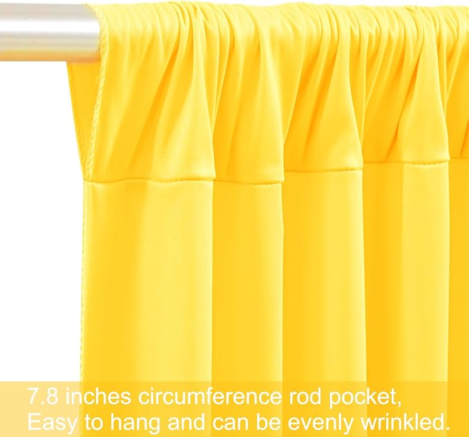 8 Panels Yellow Backdrop Curtains for Wedding Party Wrinkle Free Backdrops Curtain Drapes Fabric Decorations Photo Back Drop Cloth for Baby Shower Photography Stage Reception 40ft(W) x 12ft(H) - Image 8