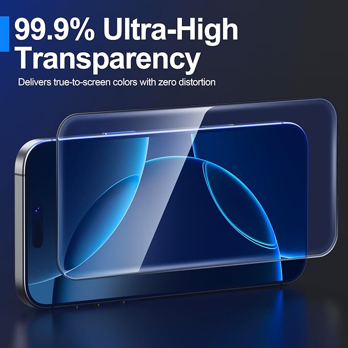 Ailun Screen Protector + Camera Lens Protector for iPhone 16 Pro Max | 3+3 Pack, 6.9 inch, Installation Frame, Case Friendly, Tempered Glass - Image 3