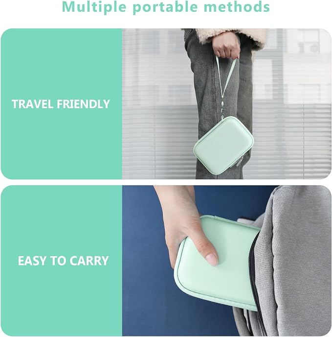 Carrying Case Compatible with Fujifilm Instax Mini EVO Instant Camera, INSTAX MINI EVO Camera Storage Holder Travel Bag with Mesh Pocket for Photos, USB Cables, Film, Green - Image 6