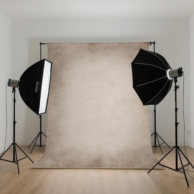 Beige Photography Backdrops for Photoshoot, Abstract Fabric 6x9ft | Vintage Studio Photo Backgrounds, Non Reflective, Easy to Use, for Portrait, Headshot, Product - Image 6