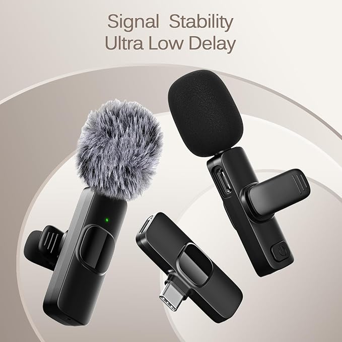 Professional Wireless Lavalier Lapel Microphone for iPhone, iPad, Mini Video Recording Mic for Interview Video Podcast Vlog YouTube & Livestream, Noise Reduction, Plug & Play, 2 Pack (Type-C port) - Image 2