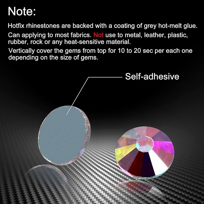 Jollin Hotfix Rhinestones Flatback Crystal Gems 4.8mm SS20, Crystal AB | 1440pcs Hot Fix Crystals Glass Rhinestones for Bedazzling, Crafting, Clothes, Shoes & Accessories DIY Decoration - Image 6