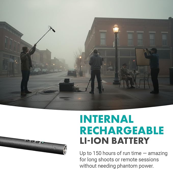 Movo XLR Shotgun Microphone & Boom Pole Kit – Professional Location Sound Recording Bundle with Shotgun Mic and Boompole with Internal XLR Cable for Filmmaking, ENG, and Broadcast Audio - Image 4
